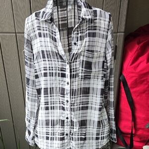 Old Navy Monochrome Plaid Shirt